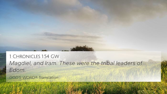 1 Chronicles 1:54 GW 4K Wallpaper - Magdiel, and Iram. These were the tribal leaders - 4K Wallpaper Bible Verse