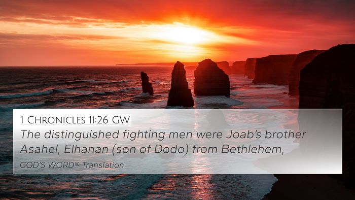 1 Chronicles 11:26 GW 4K Wallpaper - The distinguished fighting men were Joab’s - 4K Wallpaper Bible Verse