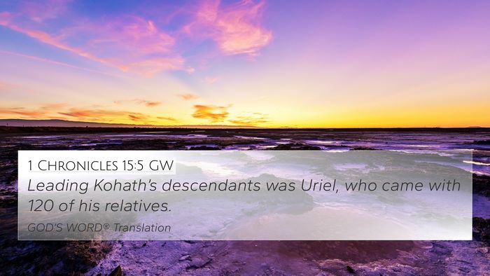 1 Chronicles 15:5 GW 4K Wallpaper - Leading Kohath’s descendants was Uriel, who - 4K Wallpaper Bible Verse