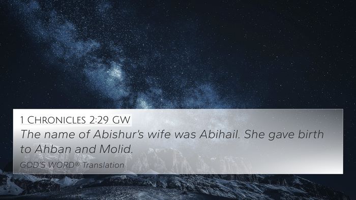 1 Chronicles 2:29 GW 4K Wallpaper - The name of Abishur’s wife was Abihail. She - 4K Wallpaper Bible Verse