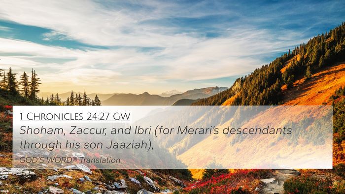 1 Chronicles 24:27 GW 4K Wallpaper - Shoham, Zaccur, and Ibri (for Merari’s - 4K Wallpaper Bible Verse