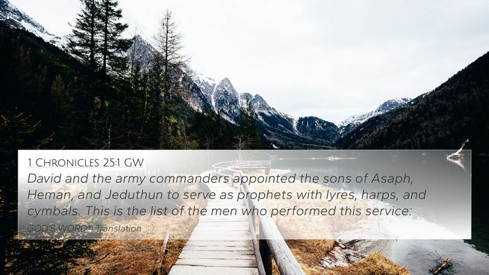 1 Chronicles 25:1 GW Bible Verse Image