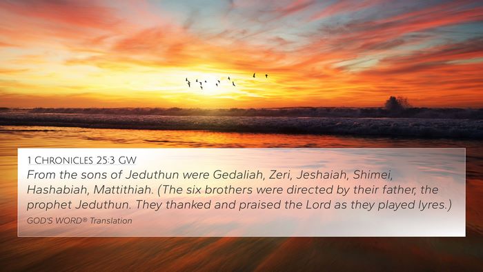 1 Chronicles 25:3 GW Bible Verse Image
