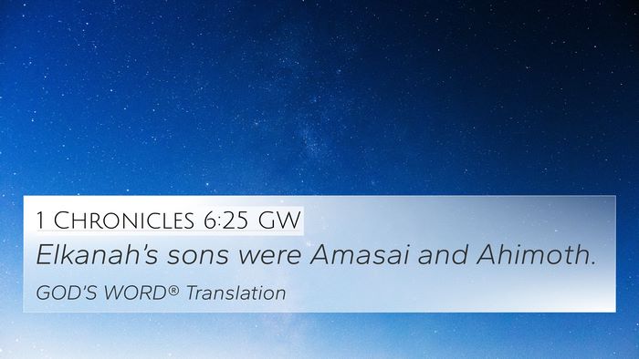 1 Chronicles 6:25 GW Bible Verse Image