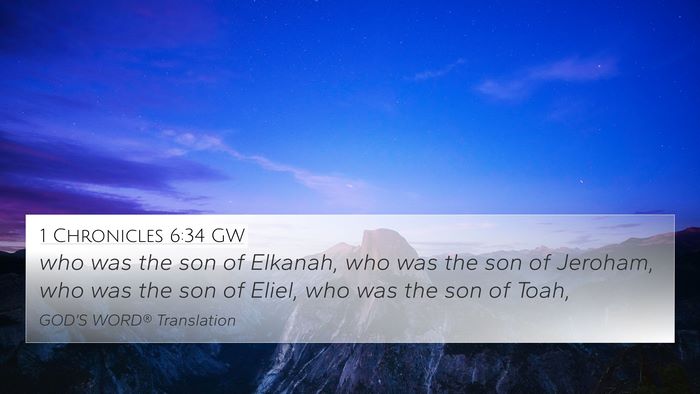 1 Chronicles 6:34 GW Bible Verse Image