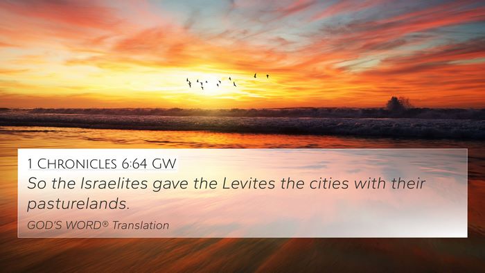 1 Chronicles 6:64 GW 4K Wallpaper - So the Israelites gave the Levites the cities - 4K Wallpaper Bible Verse