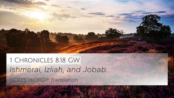 1 Chronicles 8:18 GW 4K Wallpaper - Ishmerai, Izliah, and - 4K Wallpaper Bible Verse