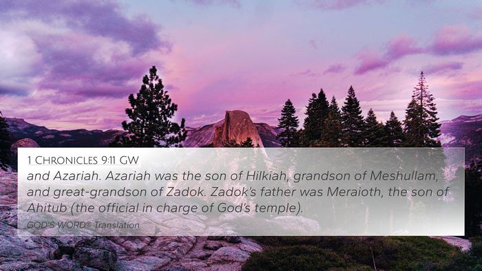 1 Chronicles 9:11 GW Bible Verse Image