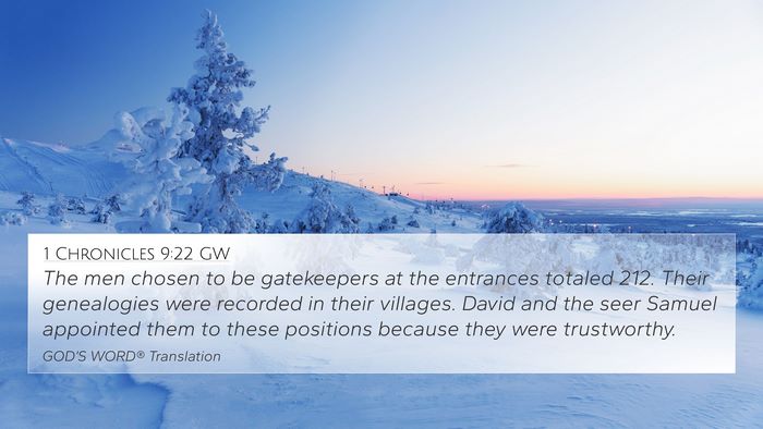1 Chronicles 9:22 GW Bible Verse Image