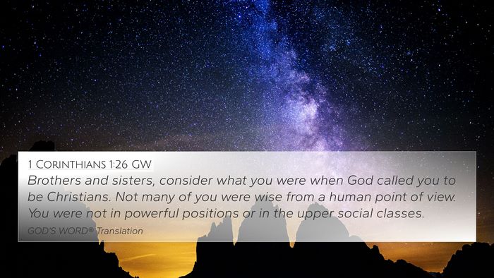 1 Corinthians 1:26 GW Bible Verse Image