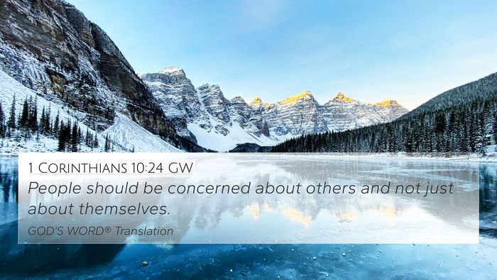 1 Corinthians 10:24 GW Bible Verse Image