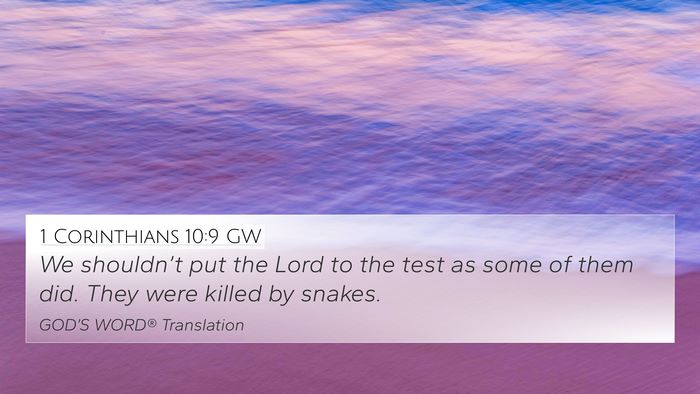 1 Corinthians 10:9 GW Bible Verse Image