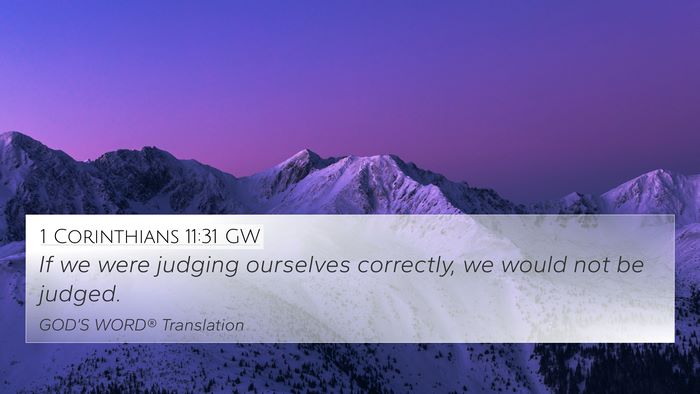 1 Corinthians 11:31 GW Bible Verse Image