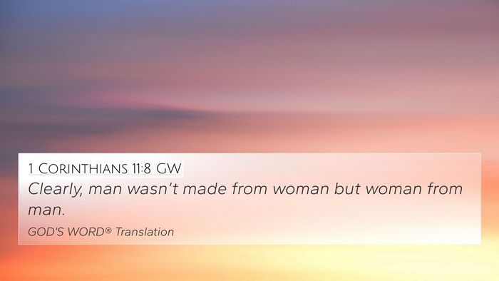 1 Corinthians 11:8 GW 4K Wallpaper - Clearly, man wasn’t made from woman but woman - 4K Wallpaper Bible Verse