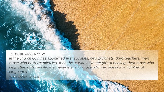 1 Corinthians 12:28 GW Bible Verse Image
