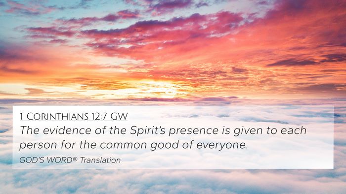 1 Corinthians 12:7 GW Bible Verse Image