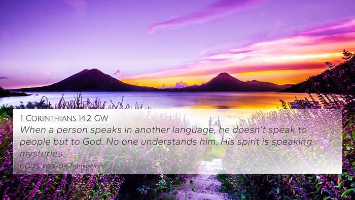 1 Corinthians 14:2 GW Bible Verse Image