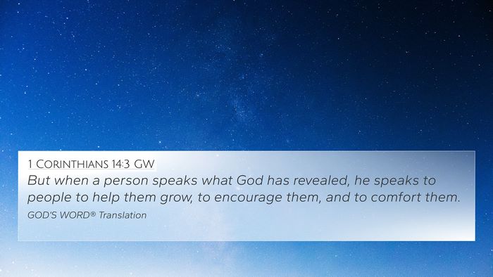 1 Corinthians 14:3 GW Bible Verse Image