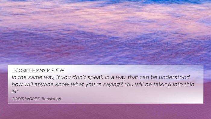 1 Corinthians 14:9 GW Bible Verse Image