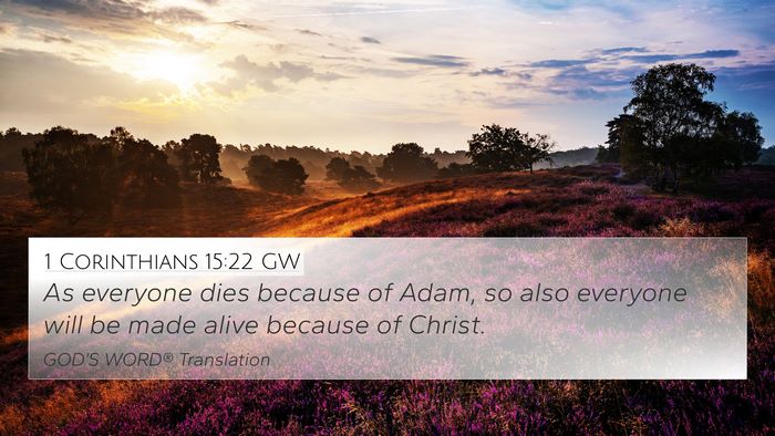 1 Corinthians 15:22 GW 4K Wallpaper - As everyone dies because of Adam, so also - 4K Wallpaper Bible Verse