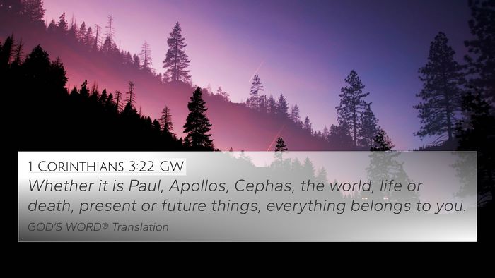 1 Corinthians 3:22 GW Bible Verse Image