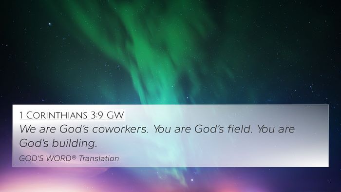 1 Corinthians 3:9 GW Bible Verse Image