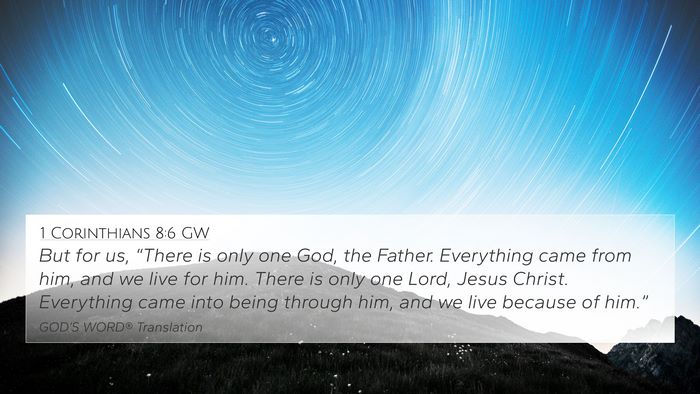 1 Corinthians 8:6 GW Bible Verse Image
