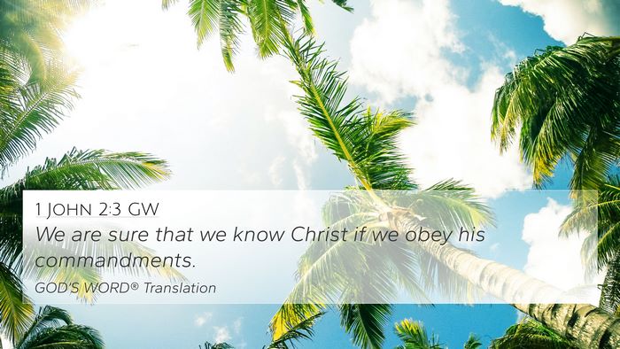 1 John 2:3 GW Bible Verse Image