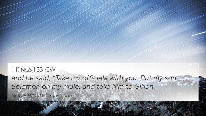 1 Kings 1:33 GW Bible Verse Image