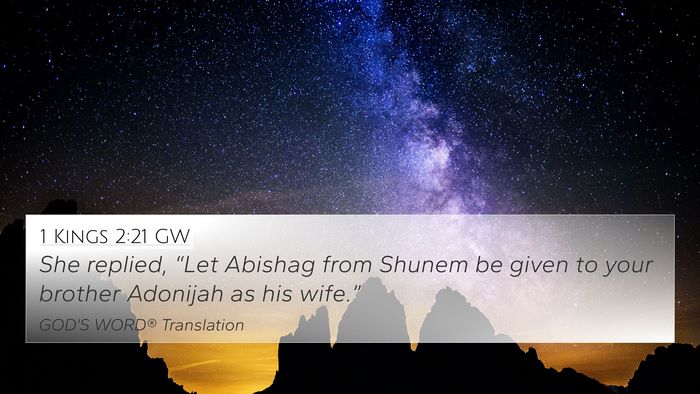 1 Kings 2:21 GW Bible Verse Image