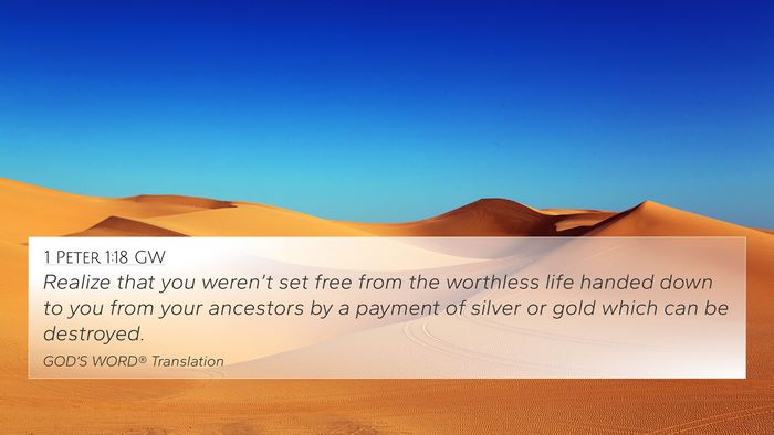 1 Peter 1:18 GW Bible Verse Image