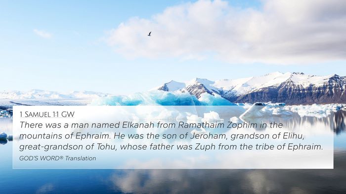 1 Samuel 1:1 GW 4K Wallpaper - There was a man named Elkanah from Ramathaim - 4K Wallpaper Bible Verse