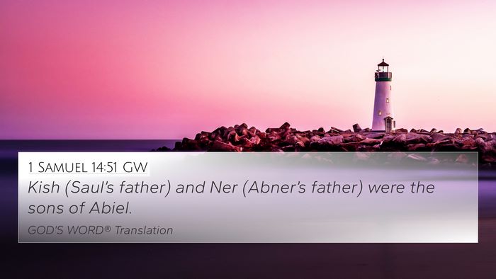 1 Samuel 14:51 GW 4K Wallpaper - Kish (Saul’s father) and Ner (Abner’s father) - 4K Wallpaper Bible Verse