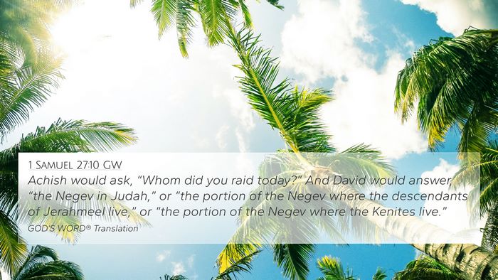 1 Samuel 27:10 GW Bible Verse Image