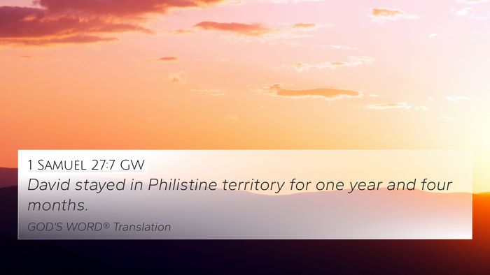 1 Samuel 27:7 GW 4K Wallpaper - David stayed in Philistine territory for one year - 4K Wallpaper Bible Verse