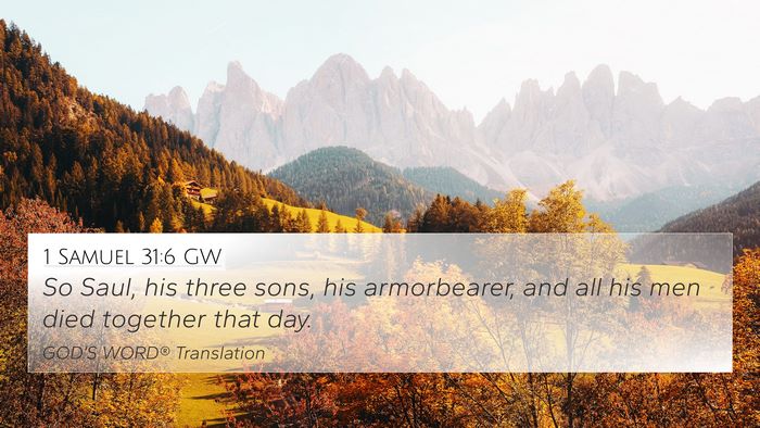 1 Samuel 31:6 GW Bible Verse Image