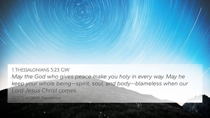 1 Thessalonians 5:23 GW Bible Verse Image