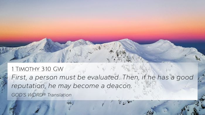 1 Timothy 3:10 GW Bible Verse Image