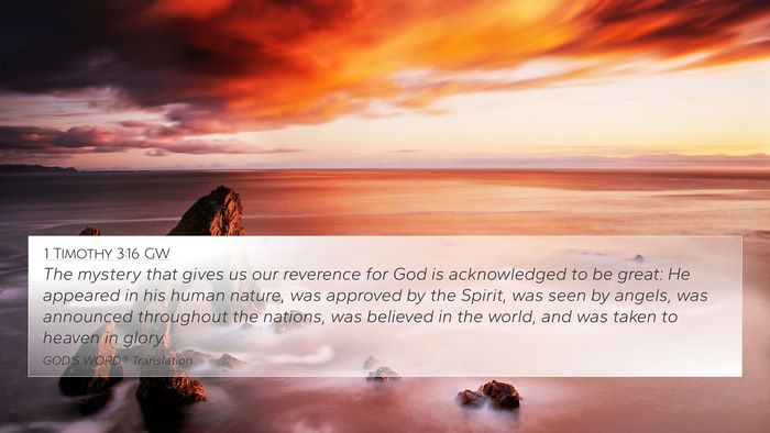 1 Timothy 3:16 GW Bible Verse Image