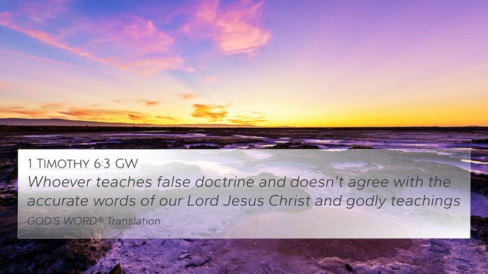 1 Timothy 6:3 GW Bible Verse Image