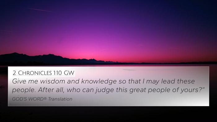 2 Chronicles 1:10 GW Bible Verse Image