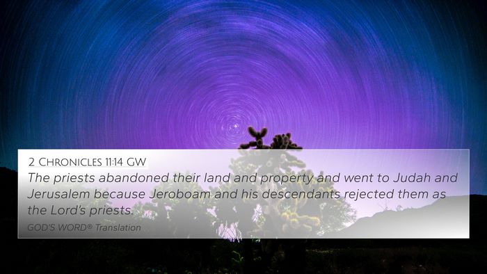 2 Chronicles 11:14 GW Bible Verse Image