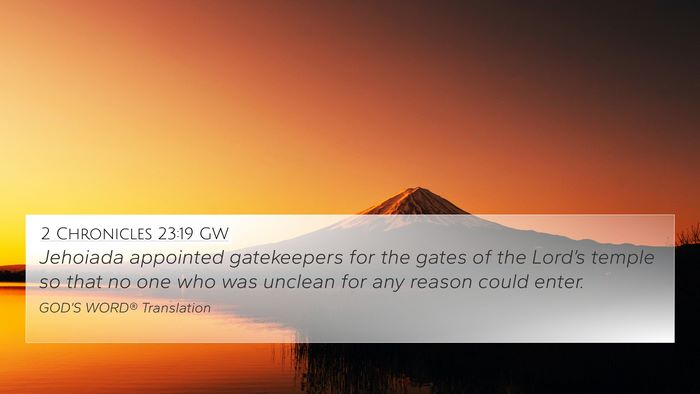 2 Chronicles 23:19 GW Bible Verse Image