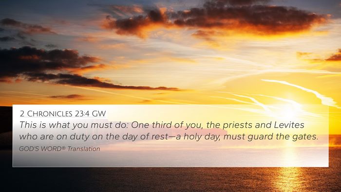 2 Chronicles 23:4 GW Bible Verse Image