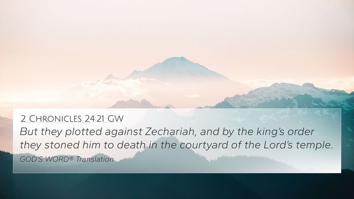2 Chronicles 24:21 GW Bible Verse Image