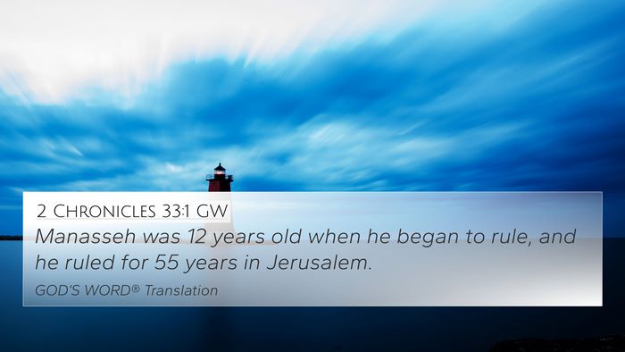 2 Chronicles 33:1 GW Bible Verse Image
