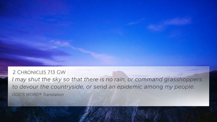 2 Chronicles 7:13 GW Bible Verse Image