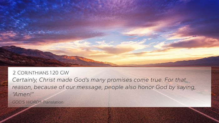 2 Corinthians 1:20 GW Bible Verse Image