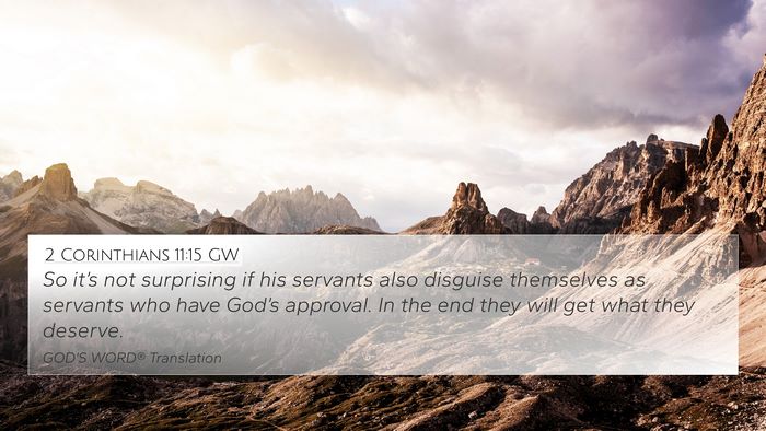 2 Corinthians 11:15 GW Bible Verse Image