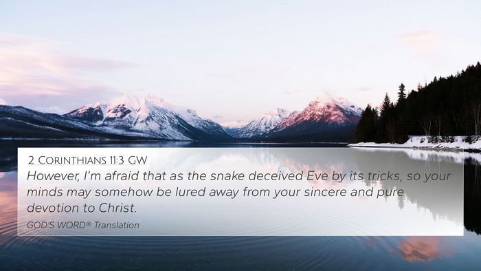 2 Corinthians 11:3 GW Bible Verse Image